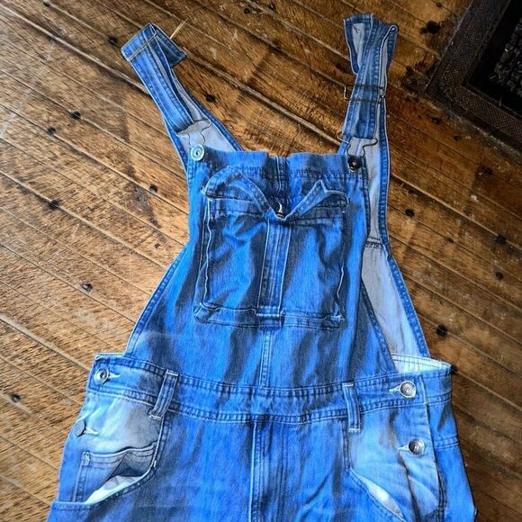 Uskees  Manchester vintage Y2K 34 farmer grandpa denim overalls - Picture 3 of 6